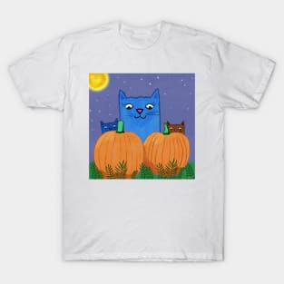 Halloween Kitties in Pumpkin Patch T-Shirt